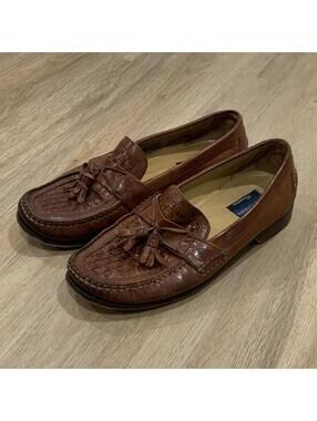 Vintage Bostonian Florentine Woven Tassel Loafers Men's 9M